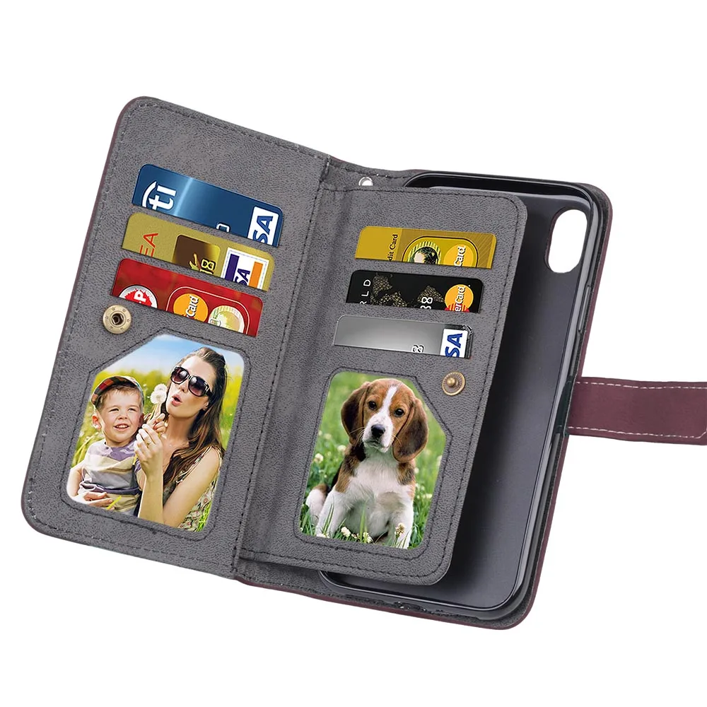 Capa Fundas для iphone XR XS Max 6 6 Plus 6s держатель чехол для iphone 7 8 plus XR XS кожаный чехол для телефона 9 слотов для карт