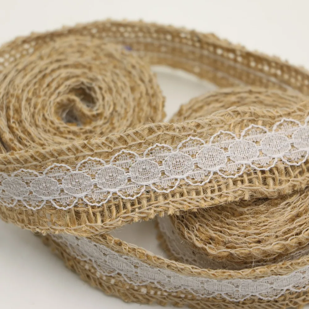 Винтажная декоративная лента из натурального белого джута 10 м ширина 2 5 см | Дом и
