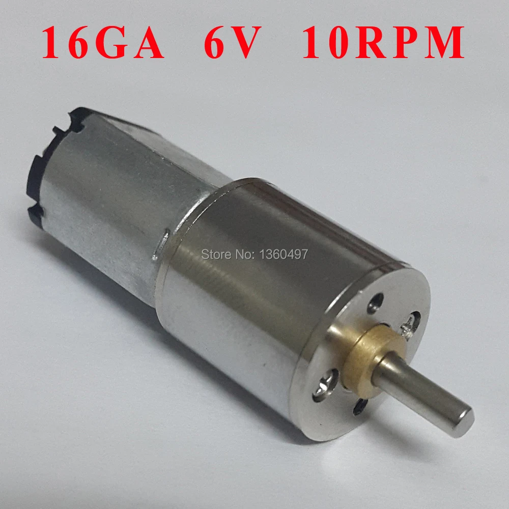 Короткий параграф мощный мотор шестерни с высоким крутящим моментом 16Ga 6V 10RPM DC 46mA