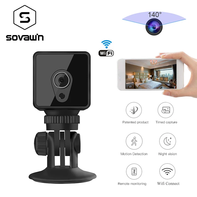 S1 Wifi мини камера ночного видения IP P2P обнаружения движения 140 градусов HD видео