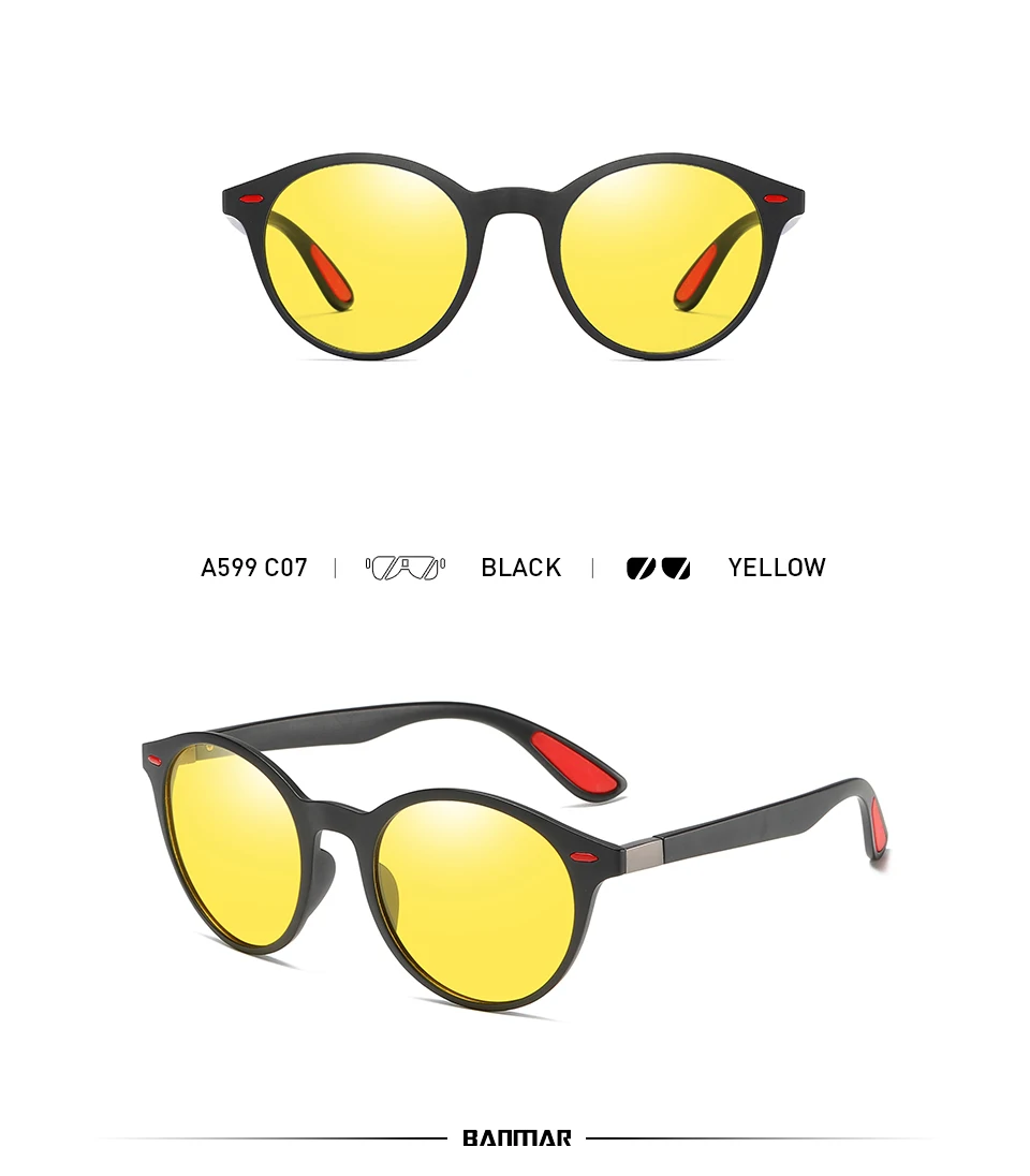 BANMAR Fashion Polarized Sunglasses Men TR90 Luxury Brand Designer Vintage Driving Night Sun Glasses Male Goggles Shadow UV400