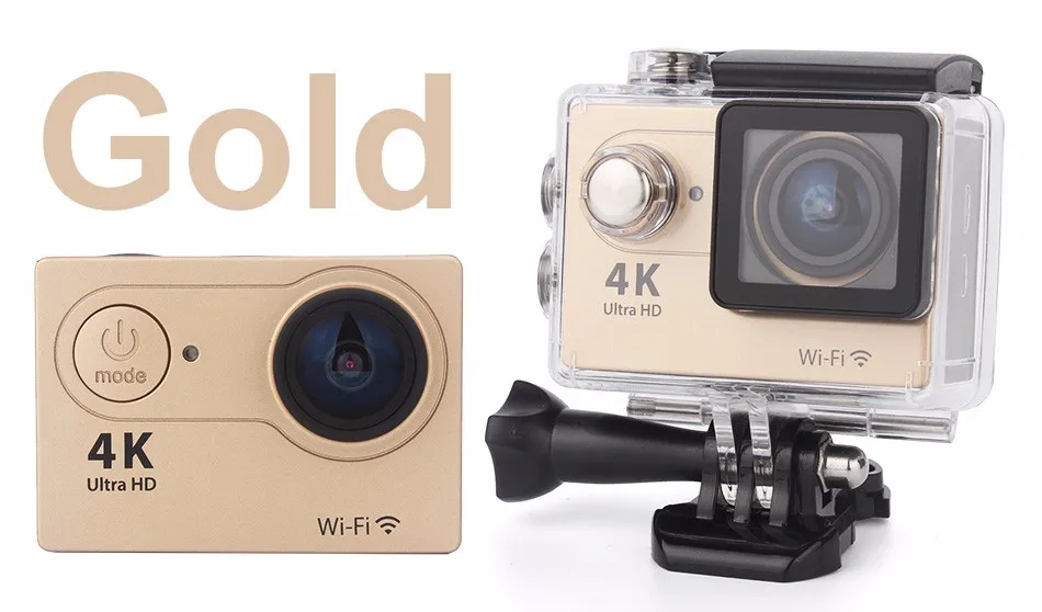 Gold H9R 2,4G дистанционный HD Yi 4 K мини Wifi Водонепроницаемая Экшн-камера для Go профессиональный шлем Спортивная уличная велосипедная видеокамера подводная микро камера - Цвет: Gold