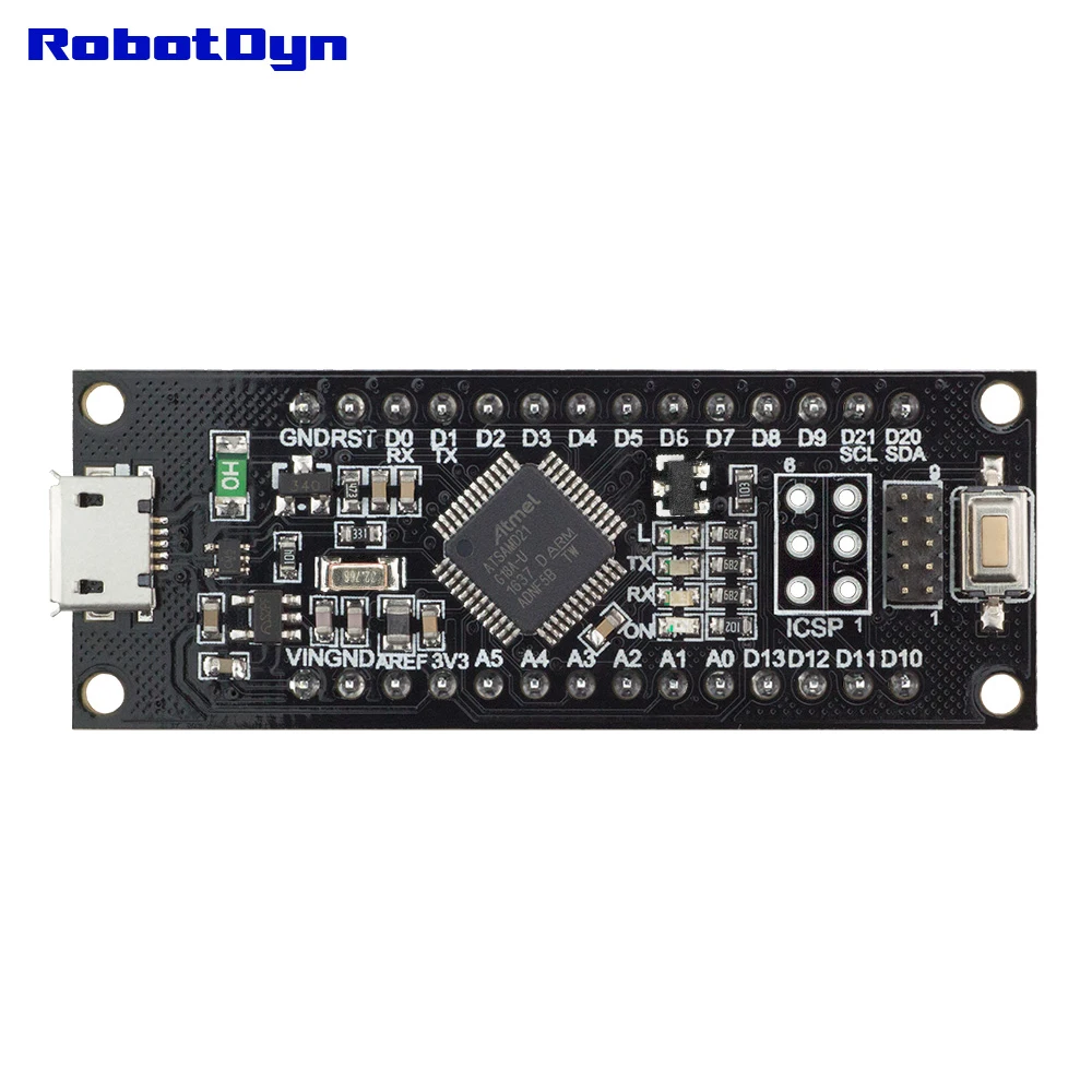 SAMD21 M0-Mini. 32-битный процессор ARM Cortex M0 ядро. Шпильки нераспаянных. Совместим с Arduino Zero, Arduino M0. Форма Mini