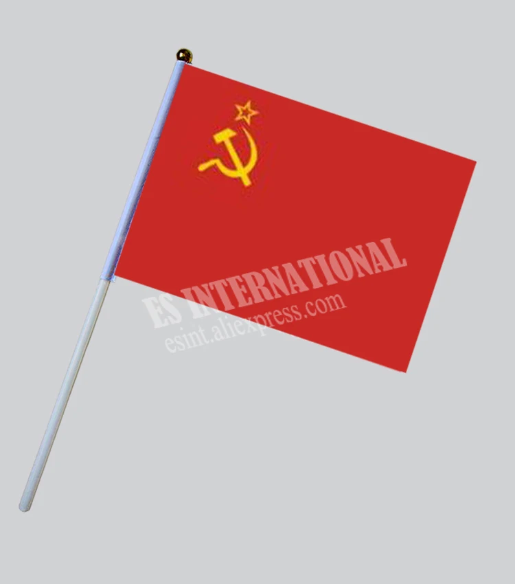 

USSR Hand Flag National Hand Flag 14*21cm Polyester Small Size Flying Banner Custom Hand flag