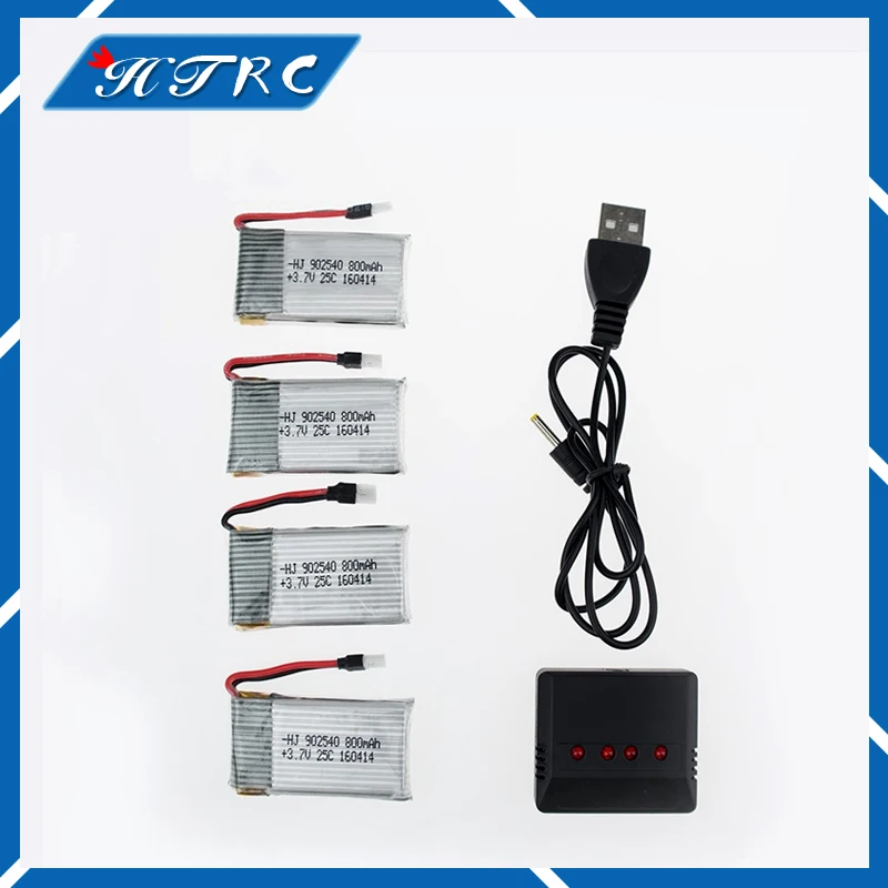 SYMA X5C X5SC X5SW 1 V931 H5C CX 30 30W 4 шт. 3.7 В 800 мАч batterie et chargeur Quadcopter СТОМН де rechange batterie|3.7v 800mah