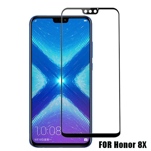 Black For Honor 8X 11D полное клеевое стекло для huawei Honor 8X защита экрана 9H закаленное стекло для huawei Honor8X Honor8 X защитный стеклянный чехол - Цвет: Black For Honor 8X