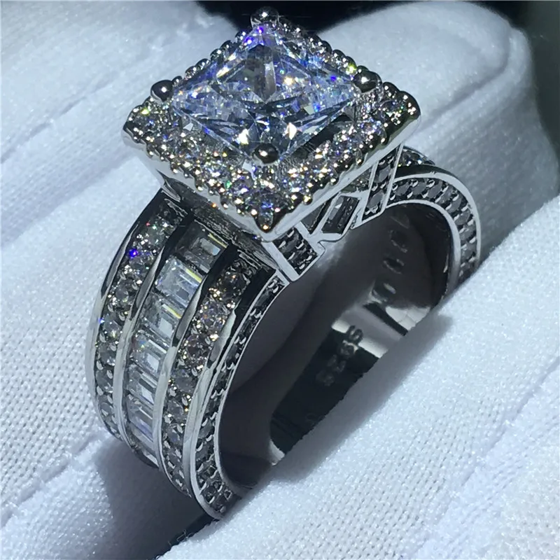 Женское Обручальное кольцо с фианитом винтажное обручальное из серебра 925 пробы