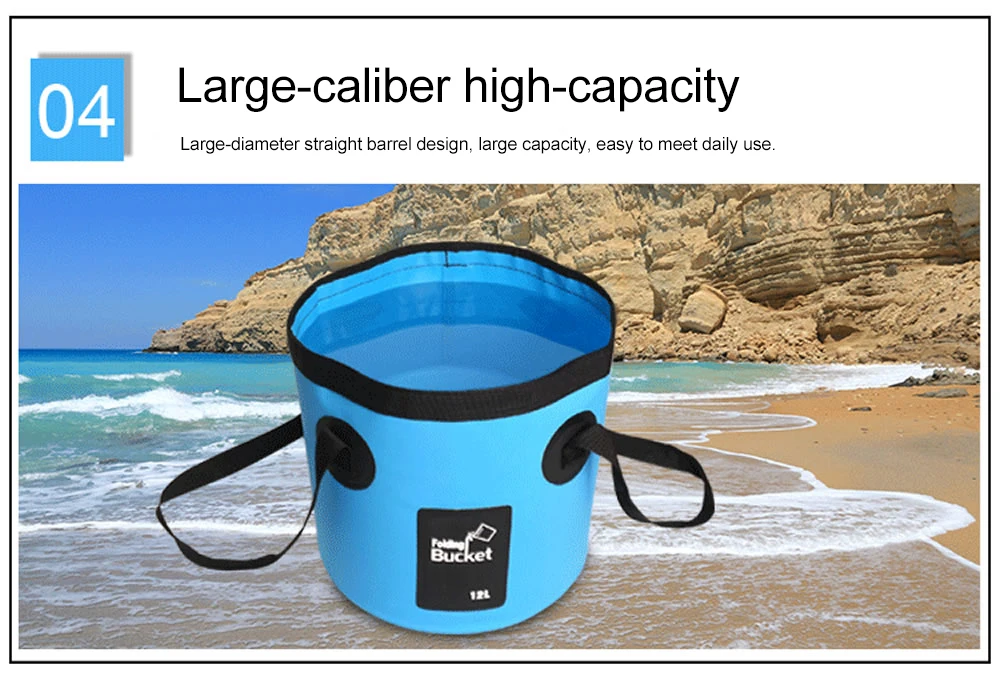 SZX 12L/20L 500D складное ведро для рыбалки, водонепроницаемые ведра, портативная складная сумка для хранения, для улицы, для мытья автомобиля, кемпинга, рыболовное ведро