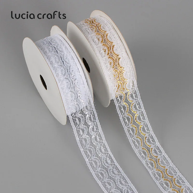 Lucia Crafts 10 ярдов 25 мм вышитая кружевная Лента ткань обшивка ленты швейная Сделай