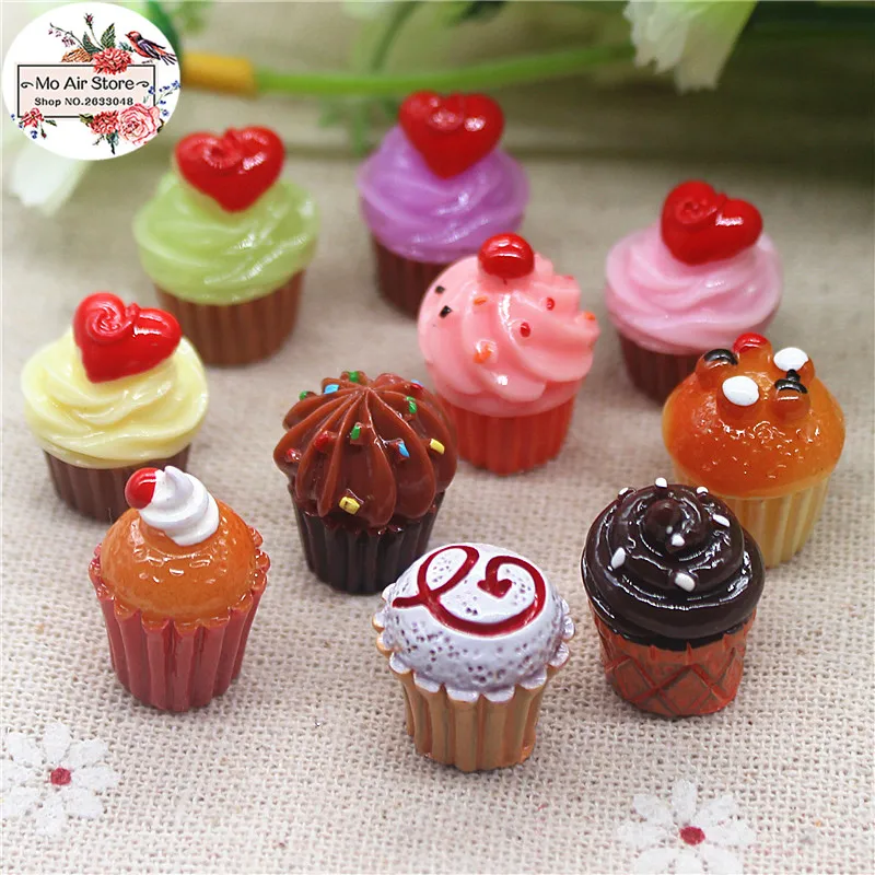 Чашка для мороженого 10 шт десерт 3D Смола Flatback Кабошон миниатюрная еда искусство