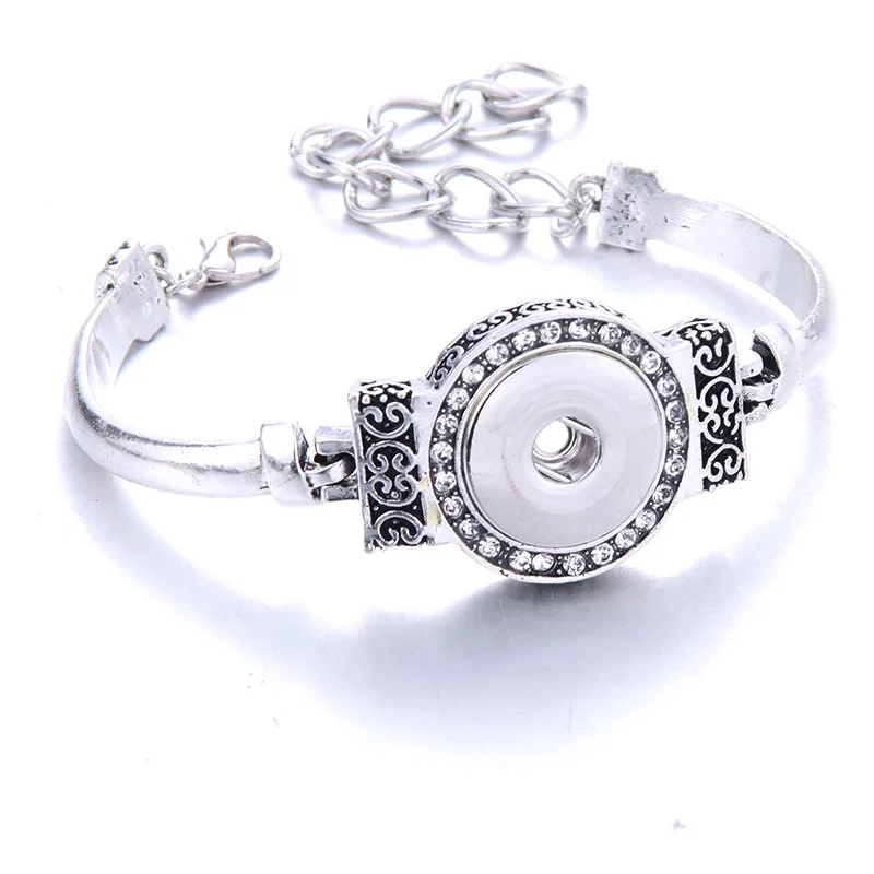 Boom Life Snap Jewelry Metal Bracelet Bangle Rhinestone Fit 18mm 20mm Snaps Button For Women | Украшения и аксессуары