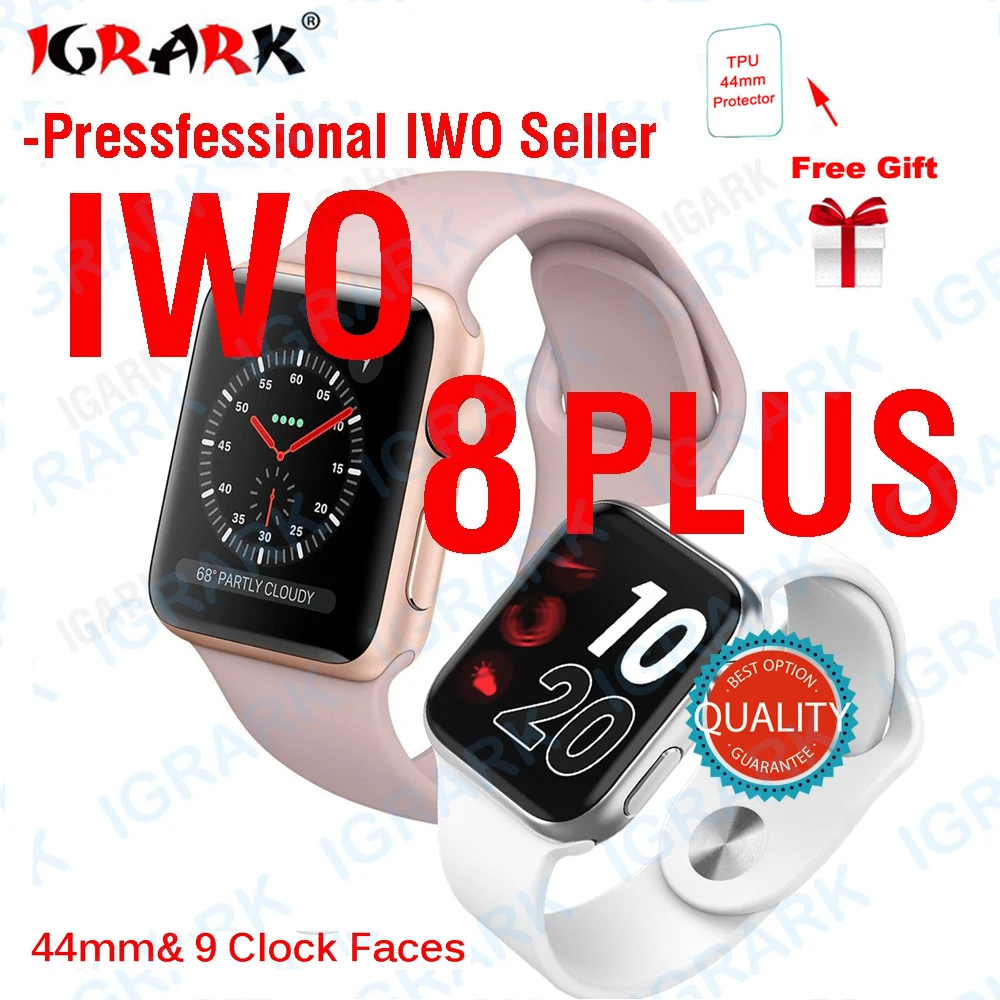 IGRARK IWO 8 PLUS 44 мм часы 4 сердечного ритма чехол для смарт часов apple iPhone Android телефон 5