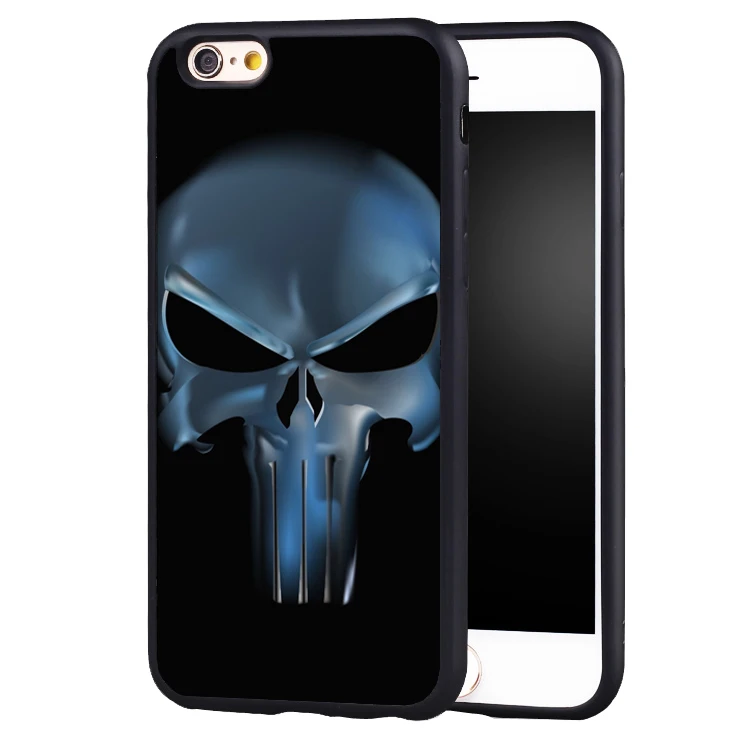 Каратель Череп ТВ show мягкий силиконовый защитный чехол для iPhone X 8 7 плюс 6 S 5 5S 5C se |