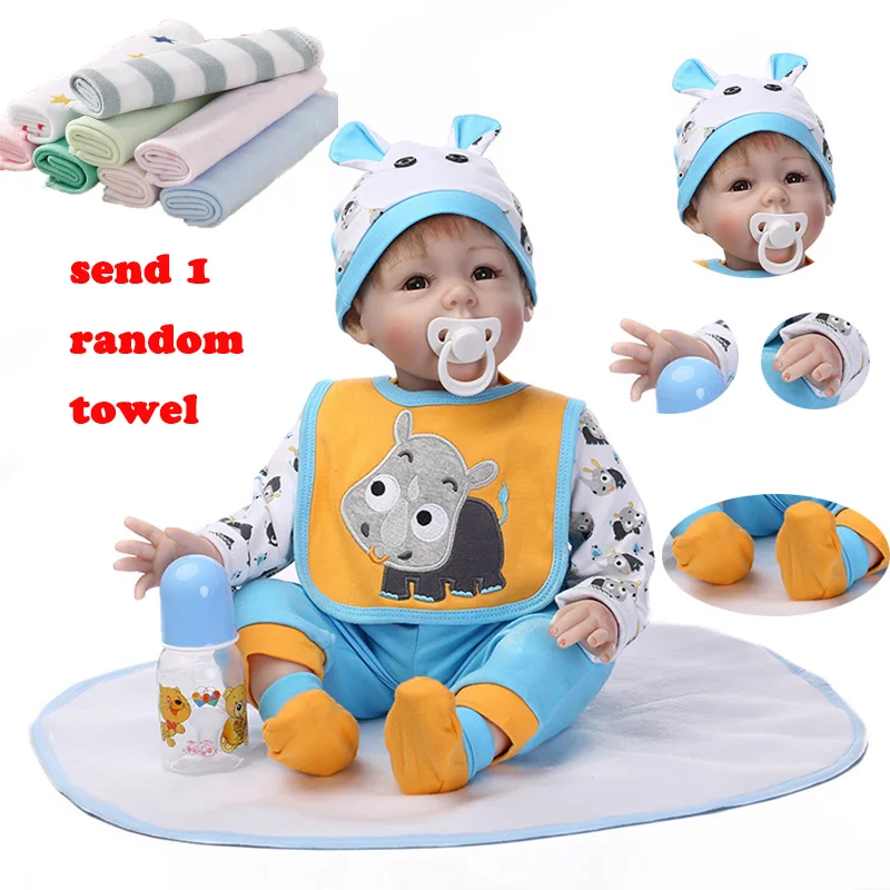 NPK 55 см силиконовые куклы Reborn Baby смайлик Ангел моделирование Детская кукла Мягкое