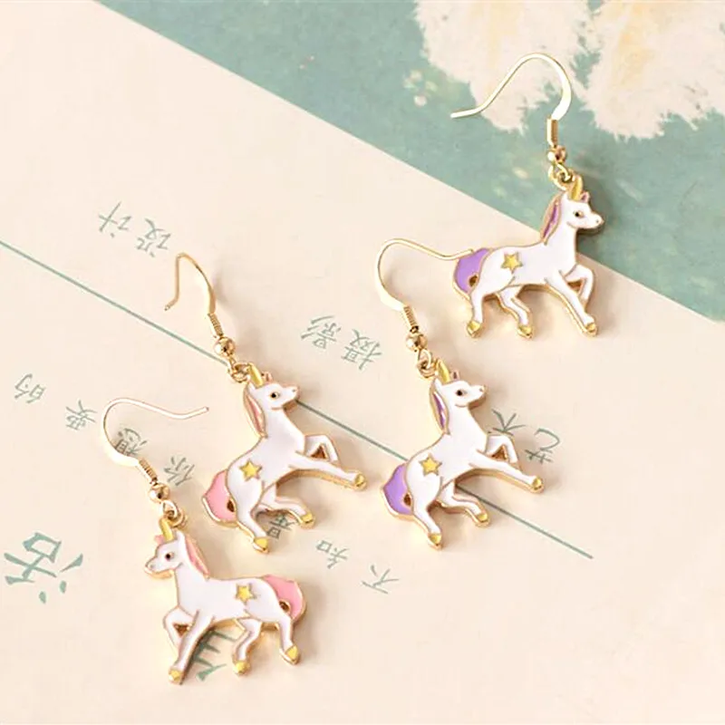 Timlee E251 BD Two-sided Drops Of Oil Lovely Horse Drop Earrings Wholesale | Украшения и аксессуары