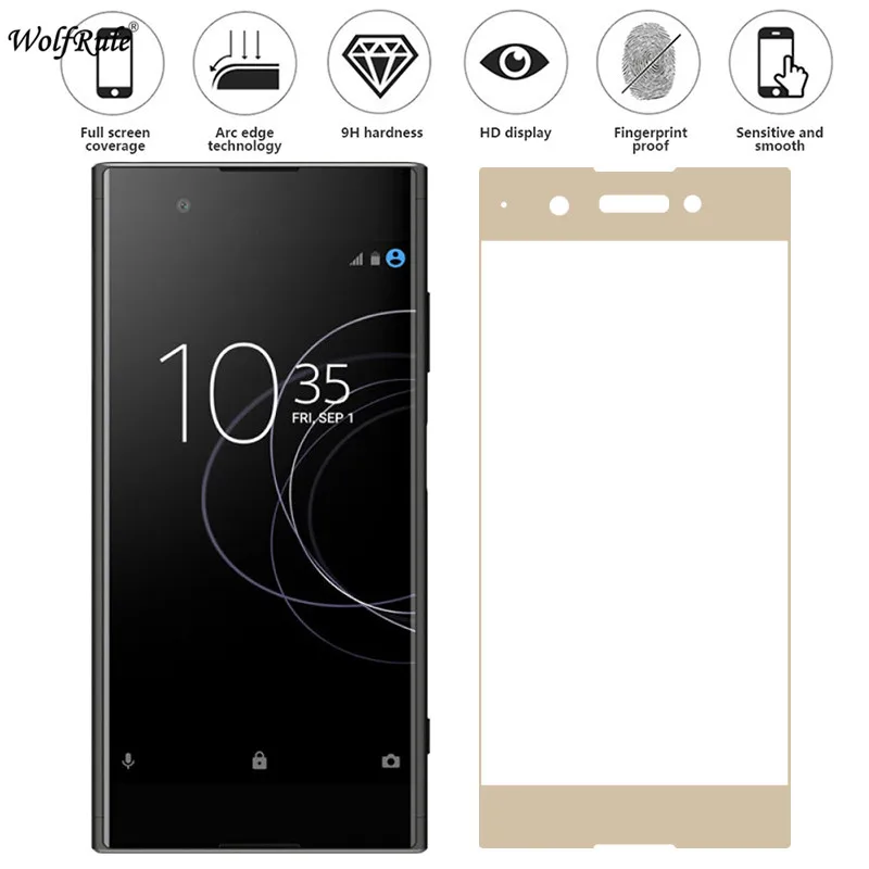 Защитное стекло для экрана Sony Xperia XA1 Plus закаленное полное покрытие