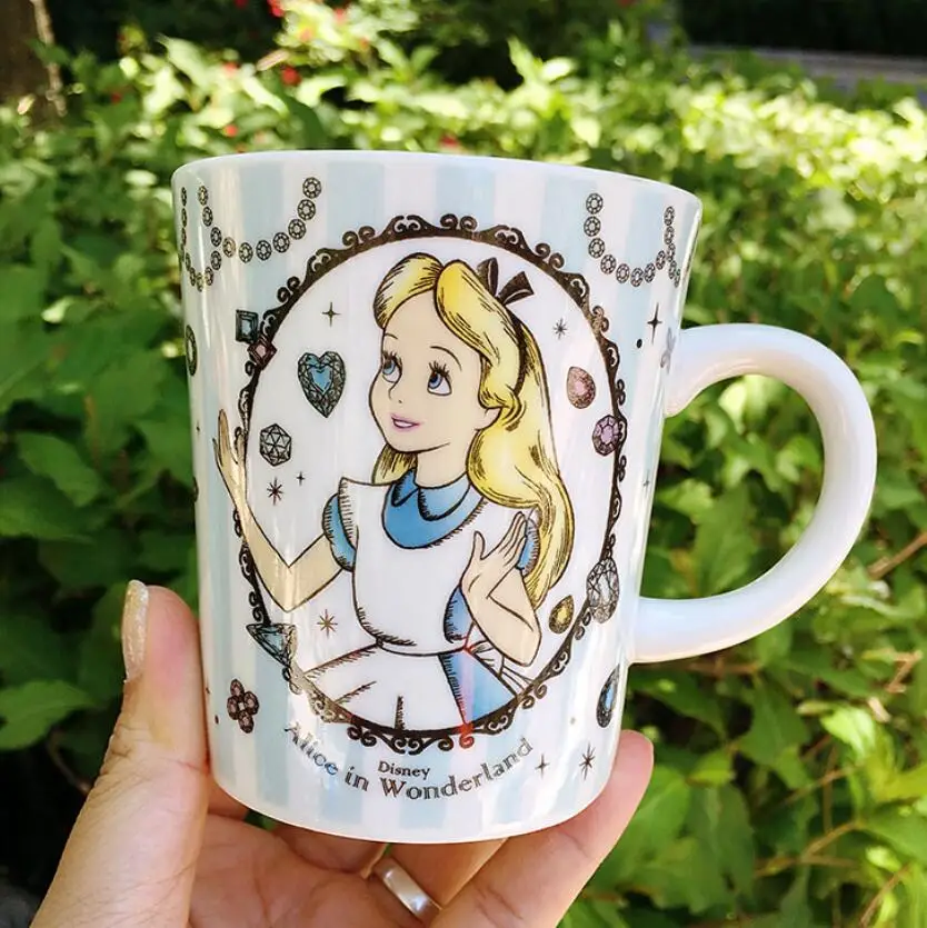 Цвет: желтый Мультяшная Милая Русалочка Ариэль Алиса Рапунцель принцесса Минни фарфоровая керамическая чайная кофейная кружка чашка Рождественский подарок - Цвет: Цвет: желтый
