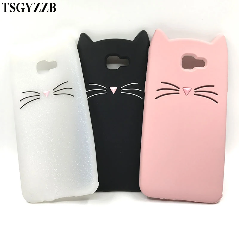 

Cute 3D Beard Cat Ears Full Cover For Samsung Galaxy J3 2016 A5 2017 S10+ S9+ S9 S7 S7edge S6 S5 Neo Soft Silicone Phone Case