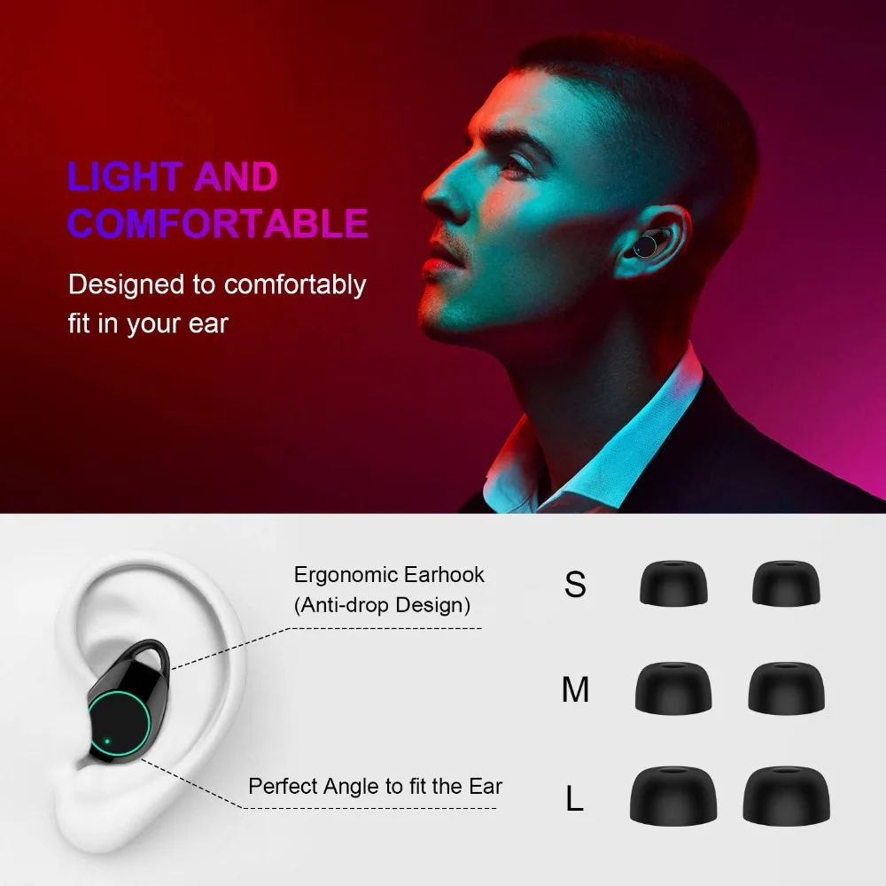 Беспроводные наушники Bluetooth 5,0 TWS 100H Playtime IPX7 с шумоподавлением и микрофоном, стереогарнитура, мини наушники-вкладыши