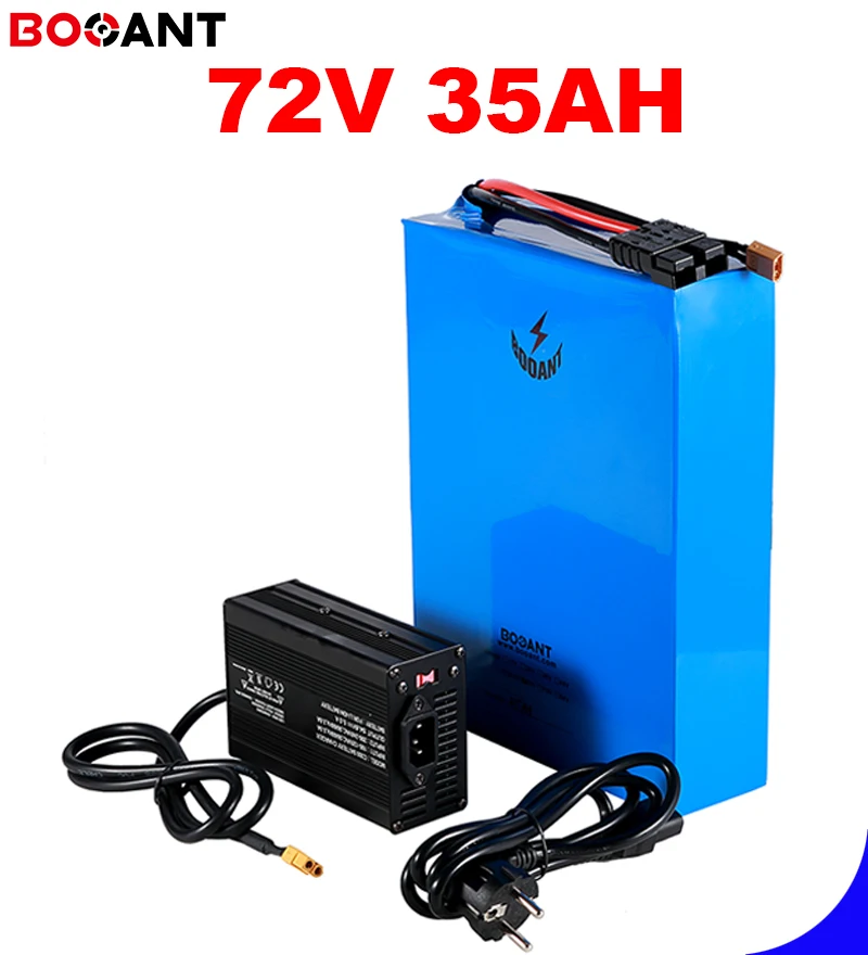 Перезаряжаемая литиевая батарея 72 v 35Ah электрическая велосипедная батарея 3000 W с 50A BMS+ 5A зарядное устройство 26650 литий-ионная батарея 72 v
