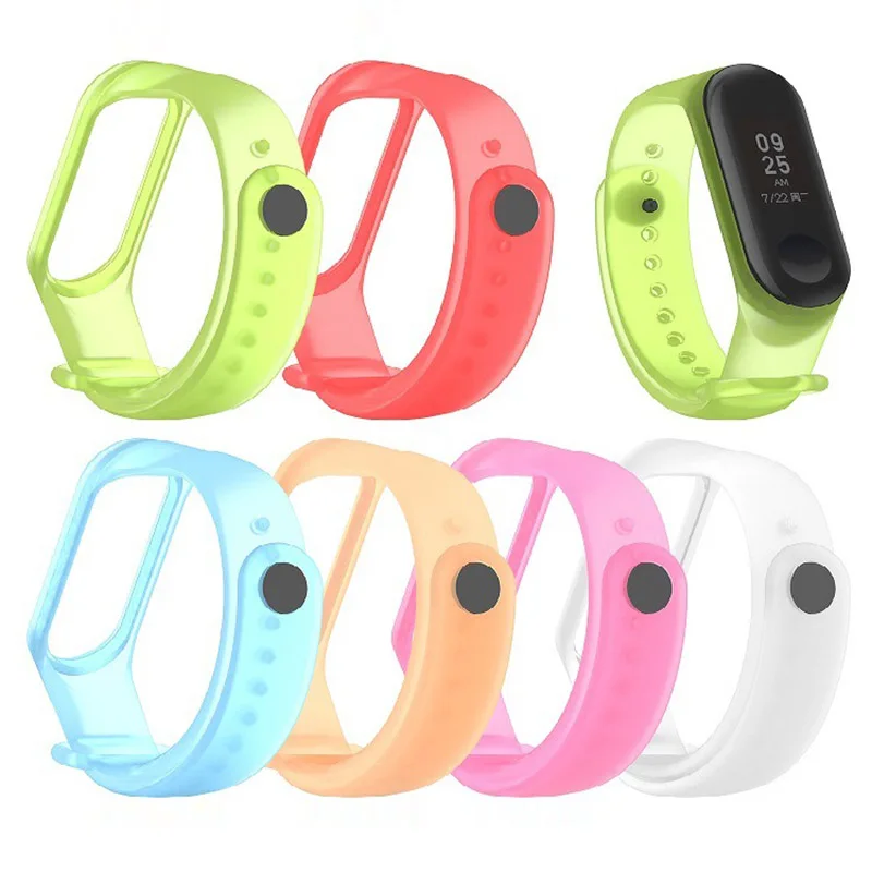 LETSGR прозрачный силиконовый mi Band 3 ремешок для оригинальной Xiaomi умный Браслет band