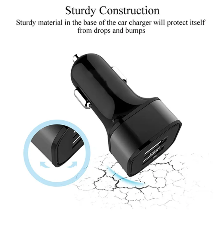 AMEEC 2.4A автомобильное зарядное устройство для быстрой зарядки двойной usb порт