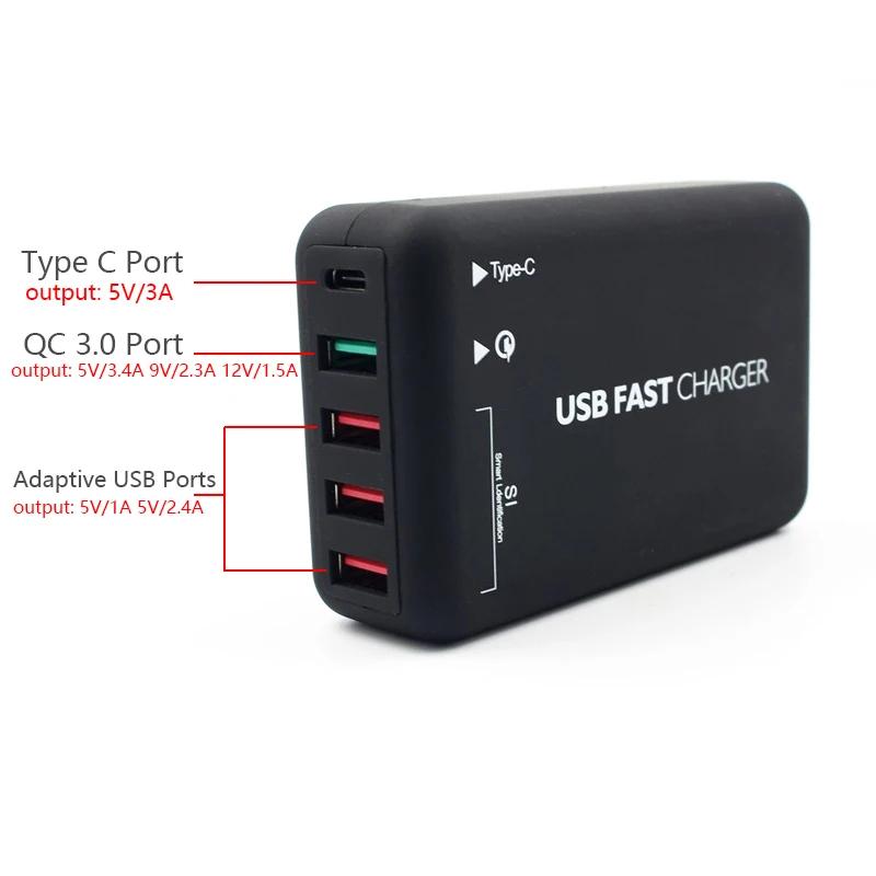 Универсальное зарядное устройство с USB-портами и поддержкой быстрой зарядки 3 0 30
