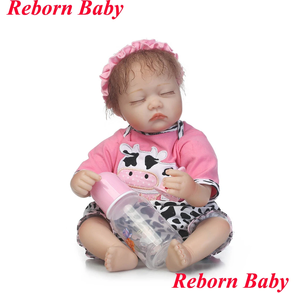 

NPK reborn sleeping baby silicone dolls 18"40cm bebe gift reborn menina bonecas soft BJD doll creative child toy dolls