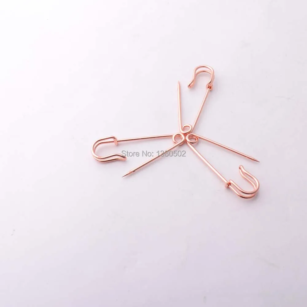 

50pcs 38/34/25mm Rose gold Color Brooch for Garment Decorative pin Safety pins