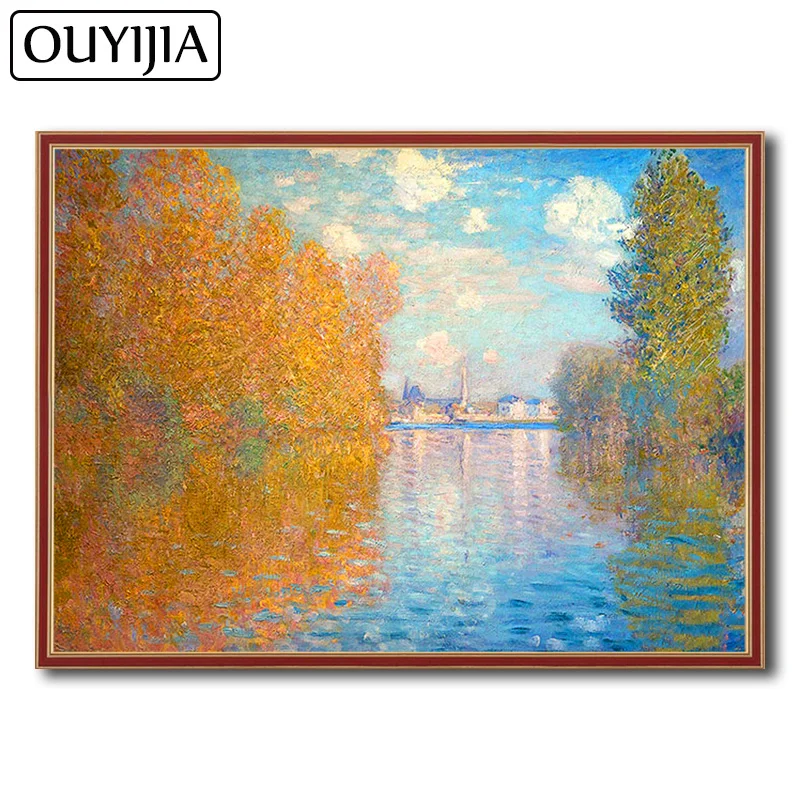 OUYIJIA Monet 5D DIY Пейзаж Деревья персонаж маслом алмазная живопись Вышивка картина