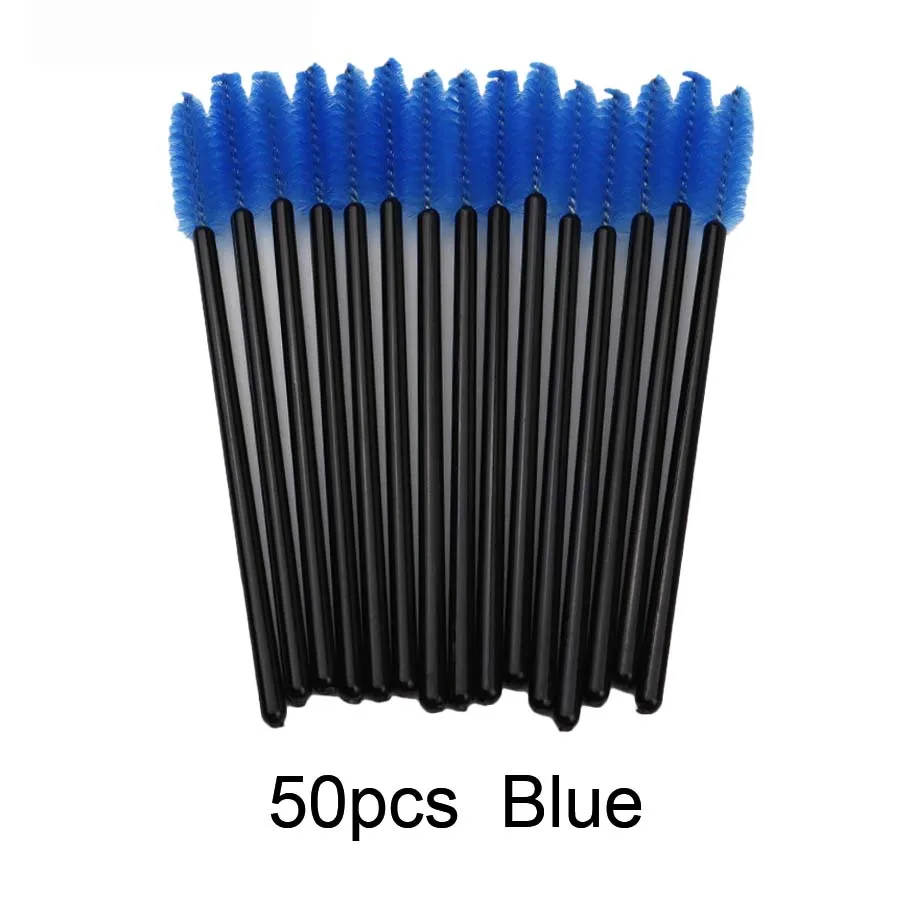 50pcs Blue Кисти для ресниц 50 шт. Кисть для макияжа палочки для туши одноразовые ресницы тушь для ресниц аппликатор палочка щетка для наращивания ресниц принадлежности - Цвет: 50pcs Blue