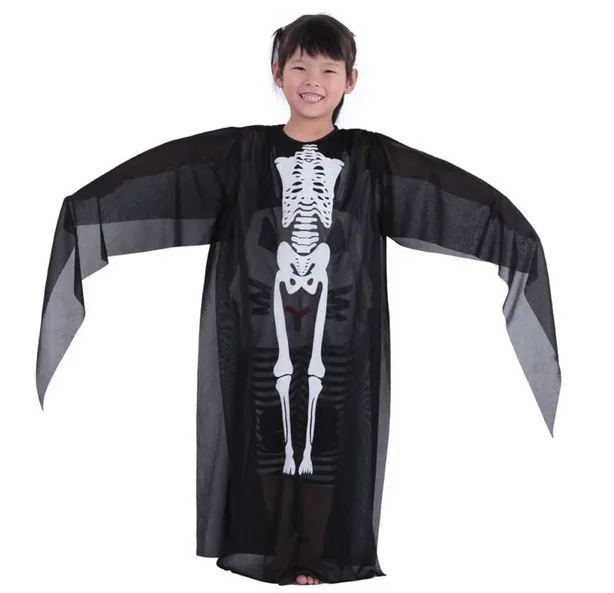 

Children Classic Halloween costume Clothes+Mask+Gloves zombie Skeleton bar theme activities skull scaring party ghost costumes