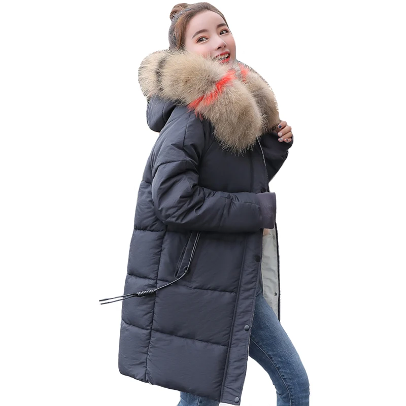 

With Fur Collar Hooded Winter Jacket Women Oversize Loose Outwear Womens Female Coat Long Parka New Fashion Jackets LJ0868
