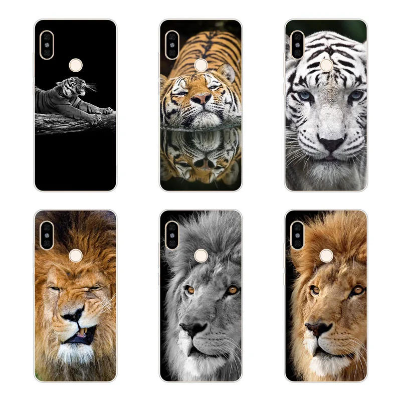 xiaomi mi A2 lite Case Silicon Tigers and lions Painting Soft TPU Back Cover for Protect Phone cases |
