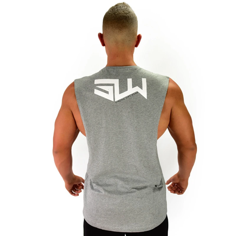 Мужская футболка без рукавов хлопковая для бодибилдинга 4 цвета 2019 | одежда