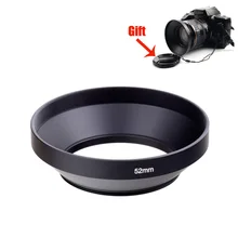 Metal Lens Hood Wide-Angle 49mm 52mm 58mm 55mm 62mm 67mm 72mm 77mm 82mm Screw-in Lente Protect + Lens Cap For Canon Nikon Sony