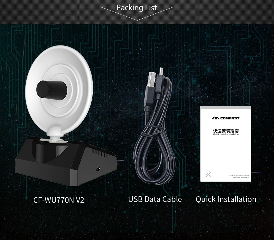 COMFAST 150 Мбит/с USB Высокая мощность беспроводной WIFI адаптер/usb Сетевая карта с