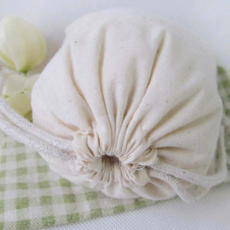 50 шт. мешок из хлопка сумка на шнурке для упаковки ювелирных изделий косметичка