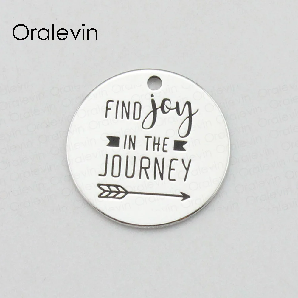 Вдохновляющие Подвески FIND JOY IN THE JOURNEY с ручной гравировкой подвеска расширяемый