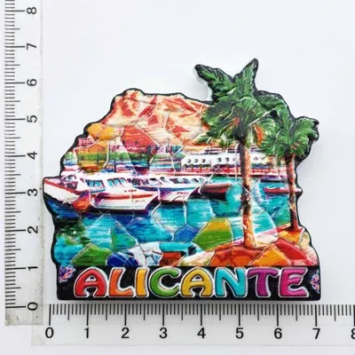 Сувениры в Испании магниты на холодильник Барселона Мадрид Майорка Валенсия Севилья Corvador Фламинго Girona знаменитое здание - Цвет: Синий