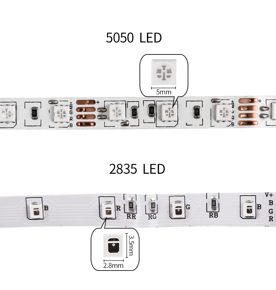 DC 12 В светодиодный светильник Гибкая Диодная лента SMD 5050 2835 RGB 24Key 44Key дистанционный водонепроницаемый светильник ing 1 м 2 м 3M 4M 5 м