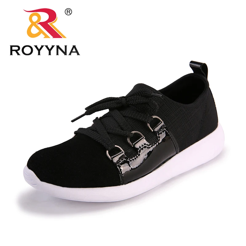 ROYYNA/новые женские кроссовки в классическом стиле, Женская Удобная Обувь На Шнуровке, женская повседневная обувь из микрофибры, легкая - Цвет: black-V