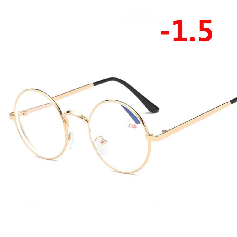 Myopia 150 1,0-1,5-2,0-2,5 до-4,0 готовые очки для близорукости для женщин мужчин анти синий Llight короткие очки для коррекции зрения круглые очки для близорукости - Цвет оправы: Myopia 150