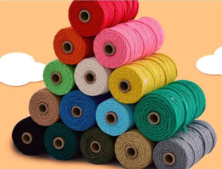 

Colorful Soft Cotton Twisted Cord Macrame Rope Craft Artisan String DIY Handmade Tying Thread Cord Rope