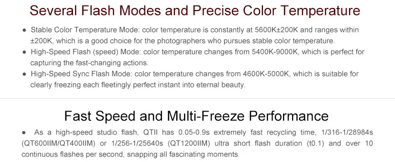 Godox QT1200II QT1200IIM 1200WS GN102 1/8000 s Высокоскоростная синхронизация Встроенный 2,4 г безпроволочная X система с лампочкой проблесковый маячок