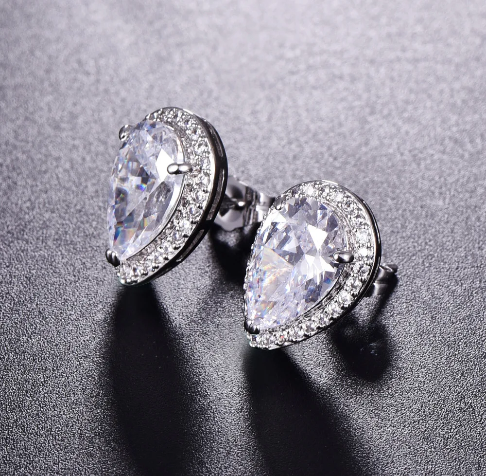 LUALA Милый Серебро/Золото Цвет Серьги Капли Воды Небольшой Кристалл для Девушки