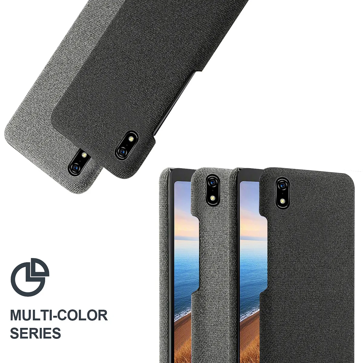Чехол для Xiaomi Redmi 7A 7 Тонкий ретро-чехол из ткани с защитой от царапин Жесткий
