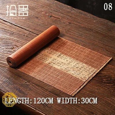 Beige 120x30cm Креативные чайные коврики ручной работы, подстилки под стол, подстаканники, китайское народное бамбуковое волокно, Декор, ремесла, лен, хлопок, настольная дорожка - Цвет: Beige 120x30cm