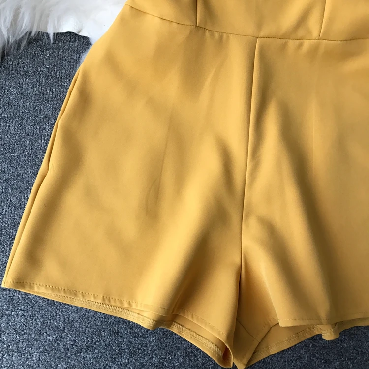 ALPHALMODA Тип высокой талией узкие гофрированные комбинезоны Высокая талия широкие брюки с широкими штанинами модные однотонные женские костюмы