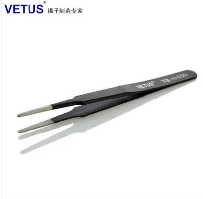 TS-ESD Экономического индивидуальные ресницы нержавеющая сталь Tweezers Антистатический пинцет инструменты наращивание ресниц Пинцет Набор Vetus